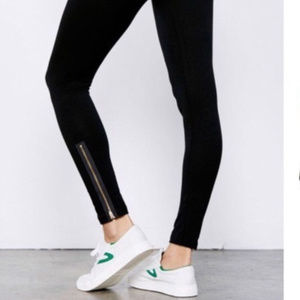 Black LNA Leggings With Bronze Zippers - Small